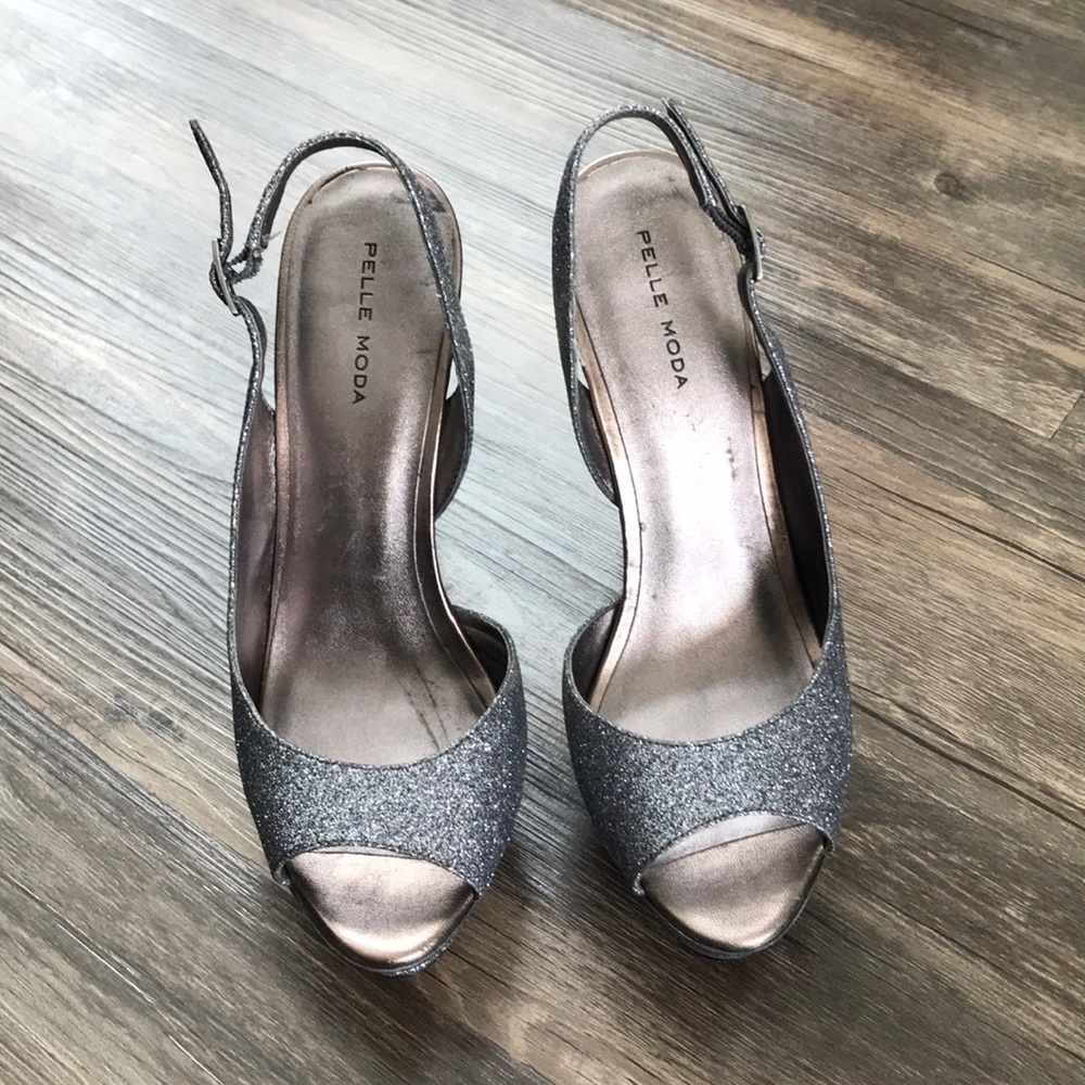 Pelle Moda sparkle slingback heels